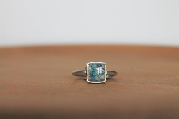 Flora & Forest Blue Square Ring
