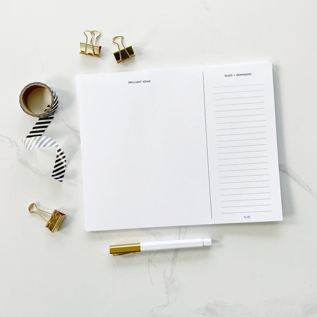 "Brilliant Ideas + Tasks and Reminders" Notepad