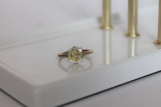Flora & Forest Yellow Hexagon Ring